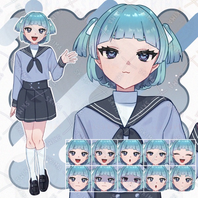 【表情差分10種】ジト目の女の子