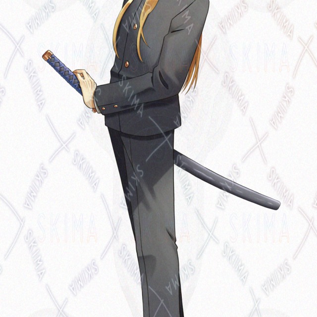 長髪の学ランの男の子【表情９種】の商品画像6枚目