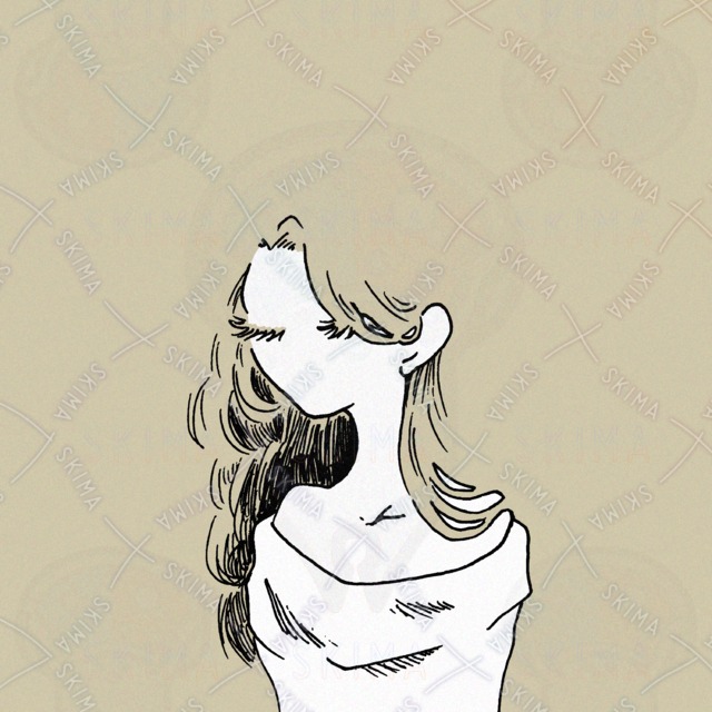 Hand-drawn illustration of a stylish blonde woman for social media icons 的商品圖片