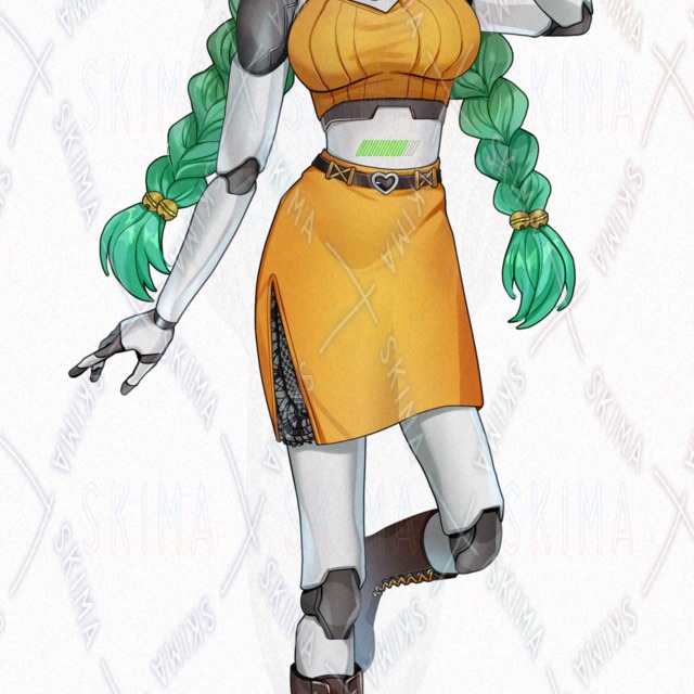 【表情8種】三つ編みメカクレのアンドロイドっ娘の商品画像7枚目