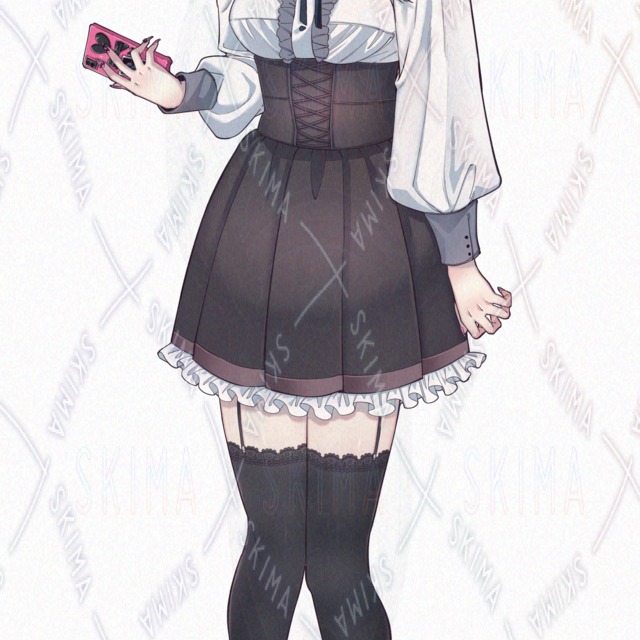 地雷系の女の子立ち絵【表情９種＋マスク】の商品画像4枚目