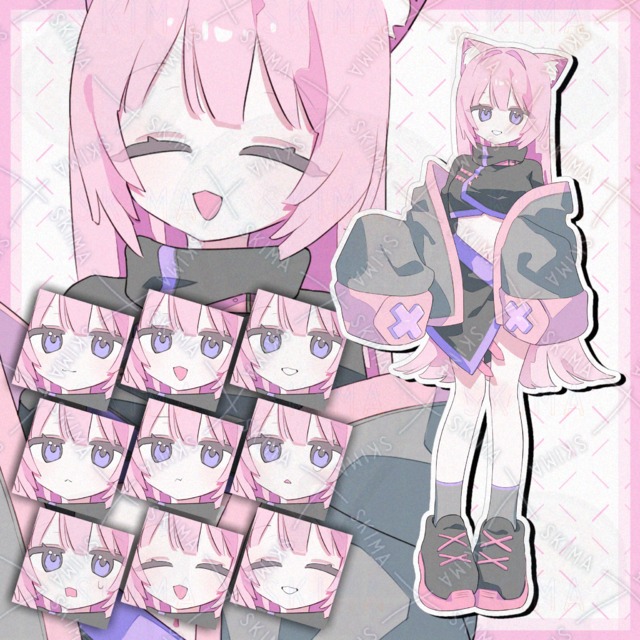 Image of [Adopt] Girl Character Stand-alone Illustration [9 Expression Variations]