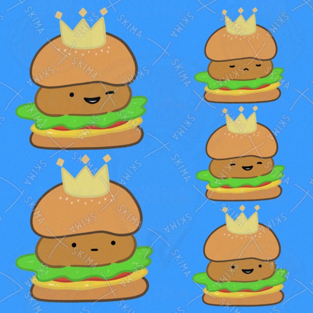 きんぐなばーがー（表情5種類）の商品画像