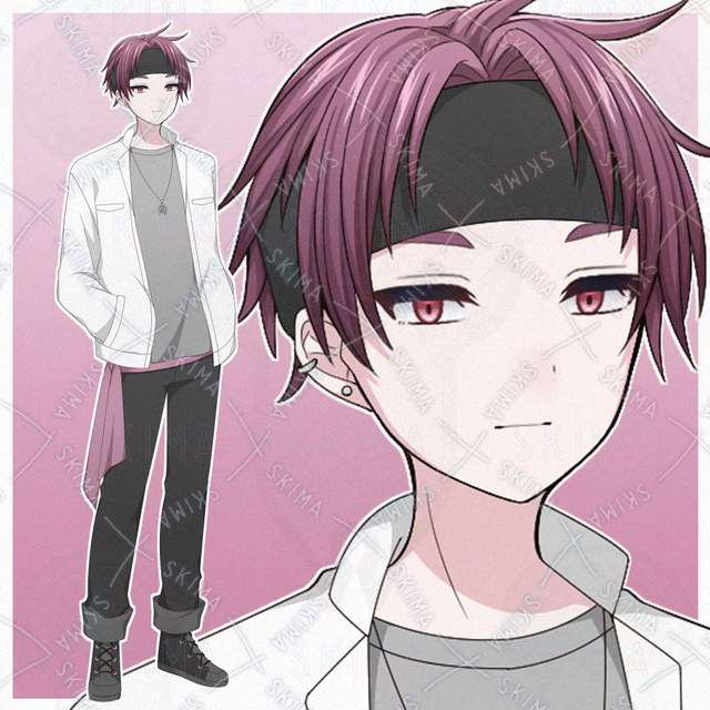 Image of Headband-Wearing Young Man [10 Expression Variations]
