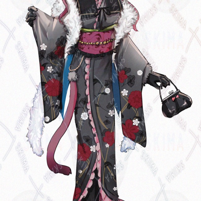 Cat-Themed Gothic Lolita Kimono Girl [6 Expression Variations] 的商品圖片第 8 張