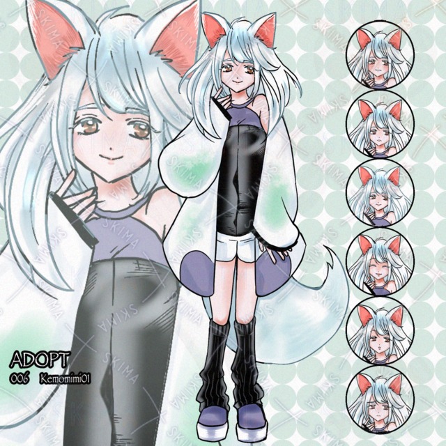 狐耳の女の子【表情差分5種】の商品画像