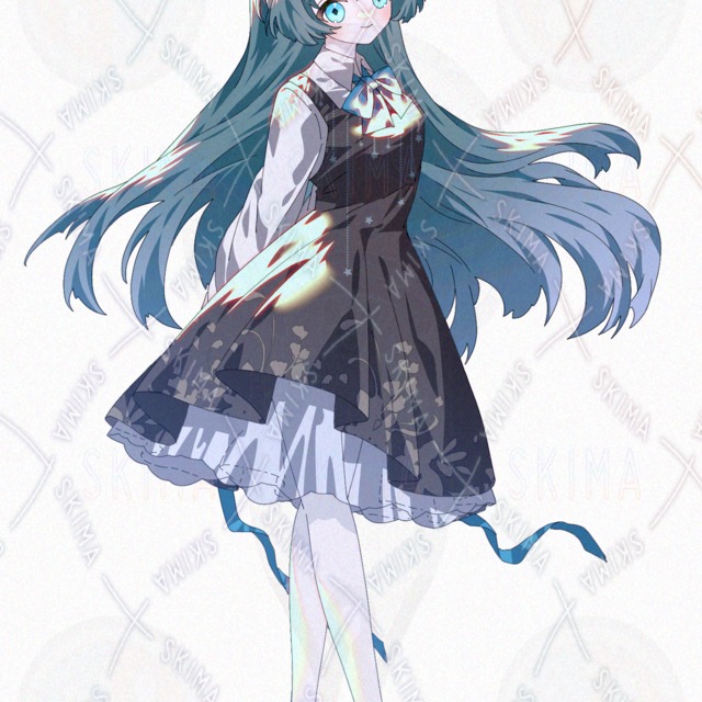 Image 2 of Modern Fantasy Girls Dress — Emerald Blue Long