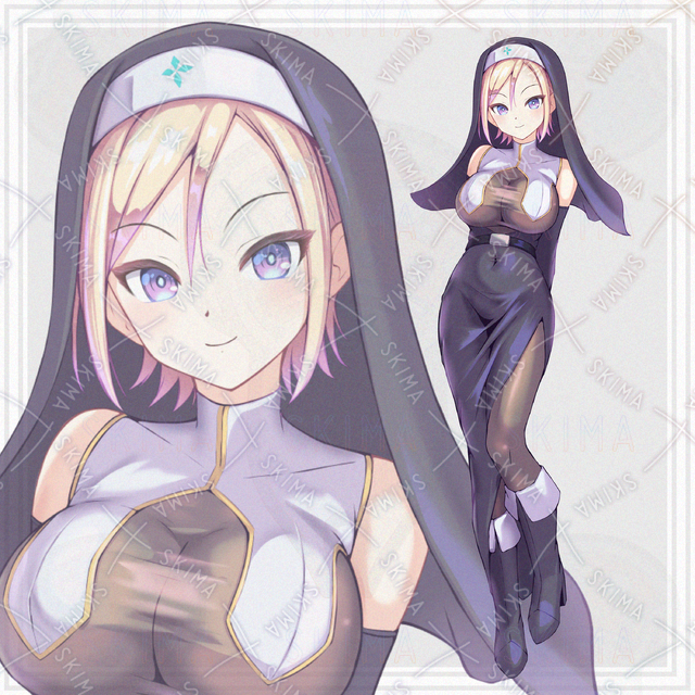 【表情10種】修道服の女の子の商品画像