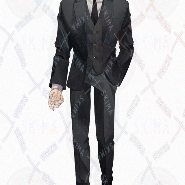 TRPG立ち絵｜現代男性・スーツ／高身長｜表情差分9種＋眼鏡差分の商品画像4枚目