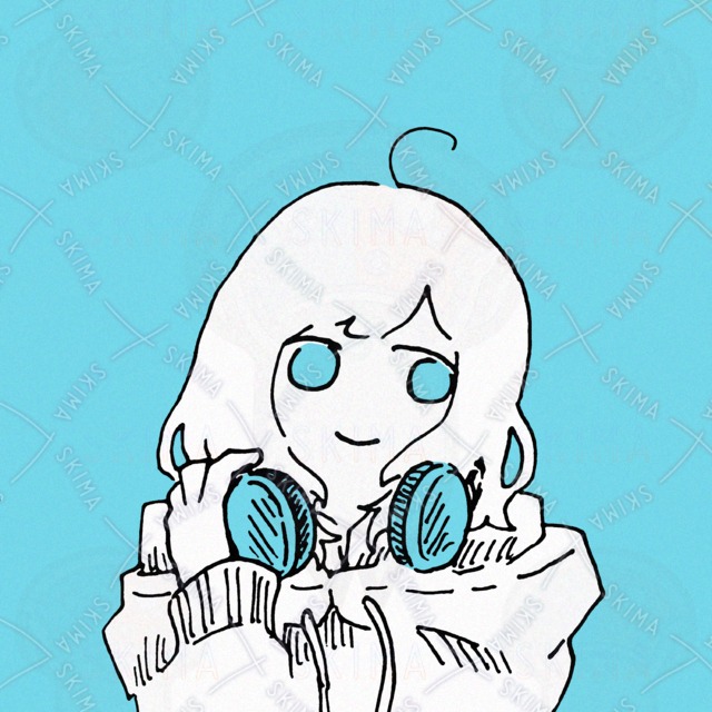 Hand-drawn girl with headphones social media icon 的商品圖片