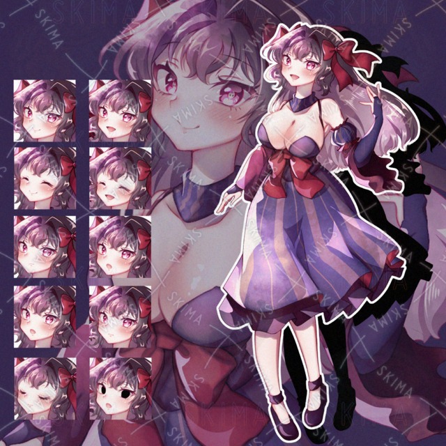 紫系のお姉さん【表情10種】の商品画像