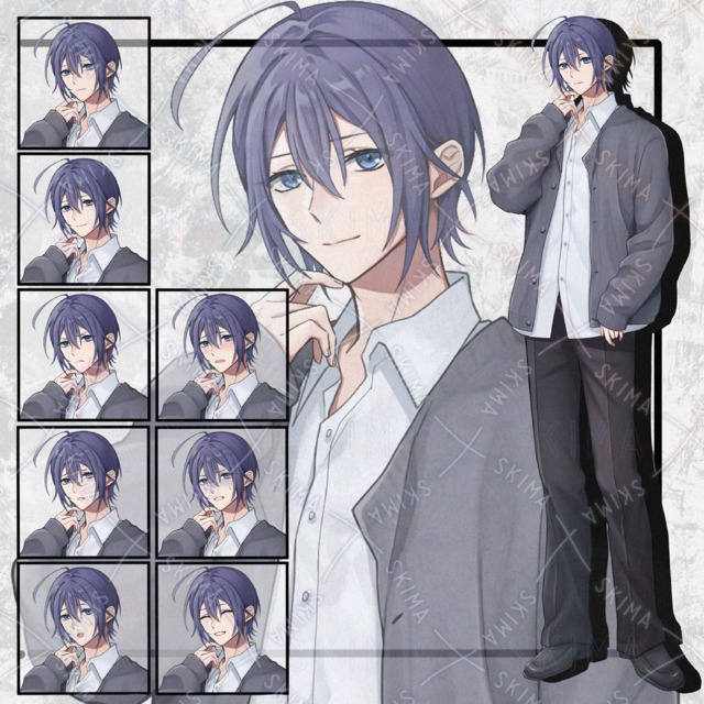 カジュアルな男性立ち絵　表情8種の商品画像