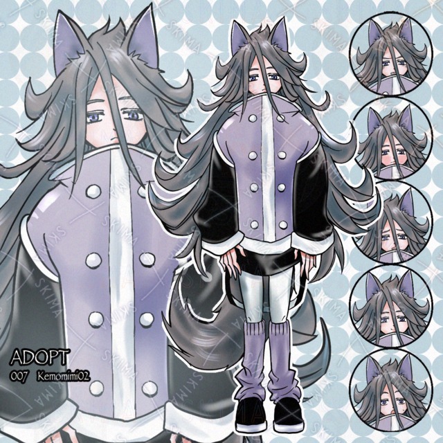 オオカミ耳の女の子【表情差分5種】の商品画像