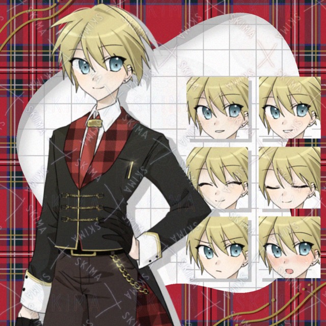 Blond-Haired, Blue-Eyed Boy in Red Plaid Shirt 的商品圖片