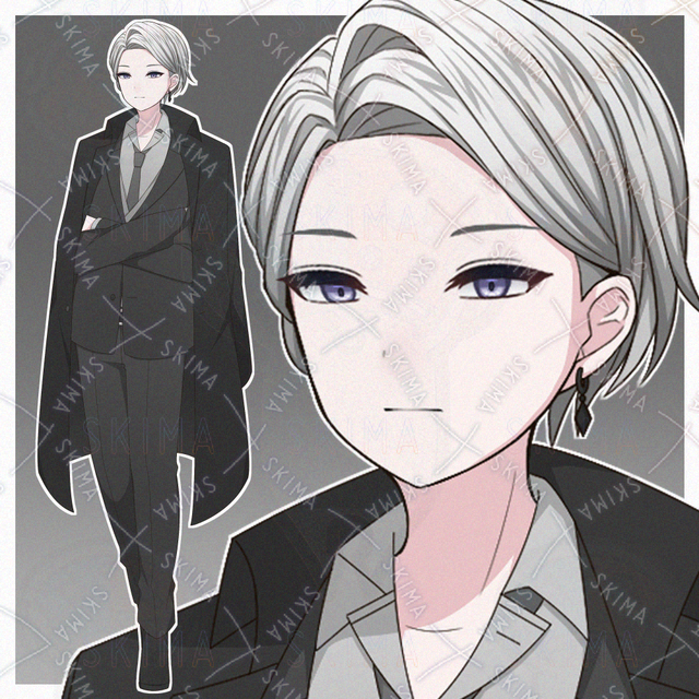 Image of Suited Man in Black Coat – 10 Expression Variations