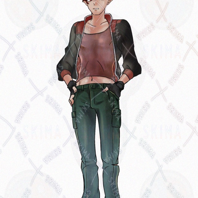 赤髪エルフ耳の男の子【差分4種+ジャケットOFF】の商品画像4枚目