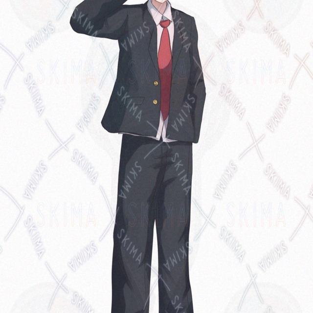 【表情10種】銀髪の男子学生【立ち絵】の商品画像3枚目