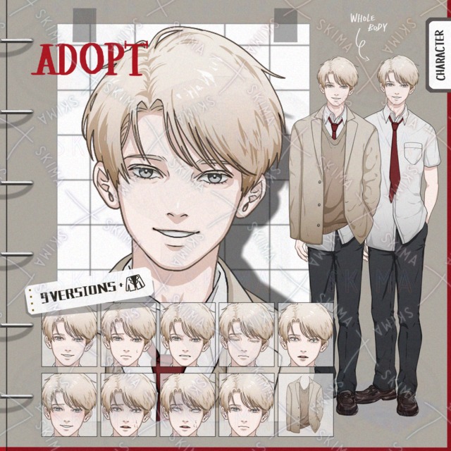 【表情9種＋上着】学生服の少年の商品画像