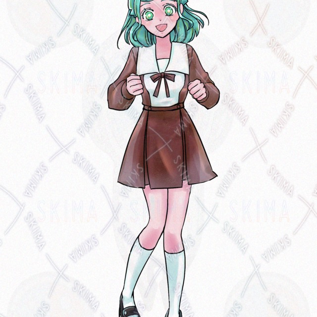 ミント髪の元気な女の子の商品画像2枚目