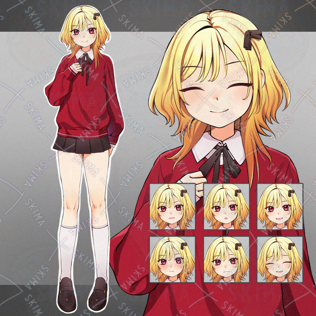 【 表情差分8種類】赤服金髪女の子の商品画像