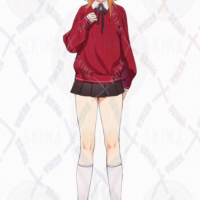 표정 차이 8가지】빨간색 옷의 금발 소녀 상품 이미지 7번째