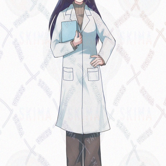 10 Expressions: Woman in White Coat – Standing Illustration 的商品圖片第 5 張
