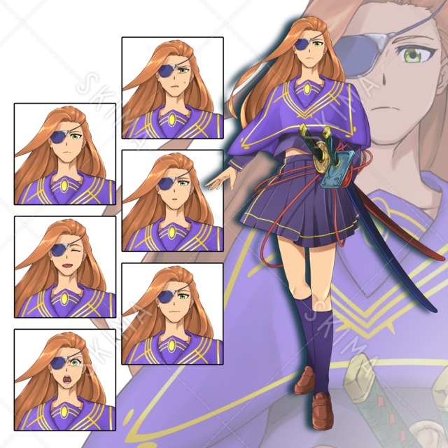 女性キャラ立ち絵【表情6種】