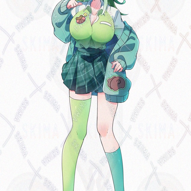 お団子ヘアのギャル女子【メガネ差分あり】の商品画像4枚目