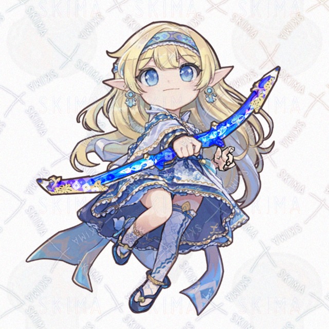 【表情差分6種/6.5等身】弓使い金髪エルフ　華ロリ立ち絵の商品画像8枚目