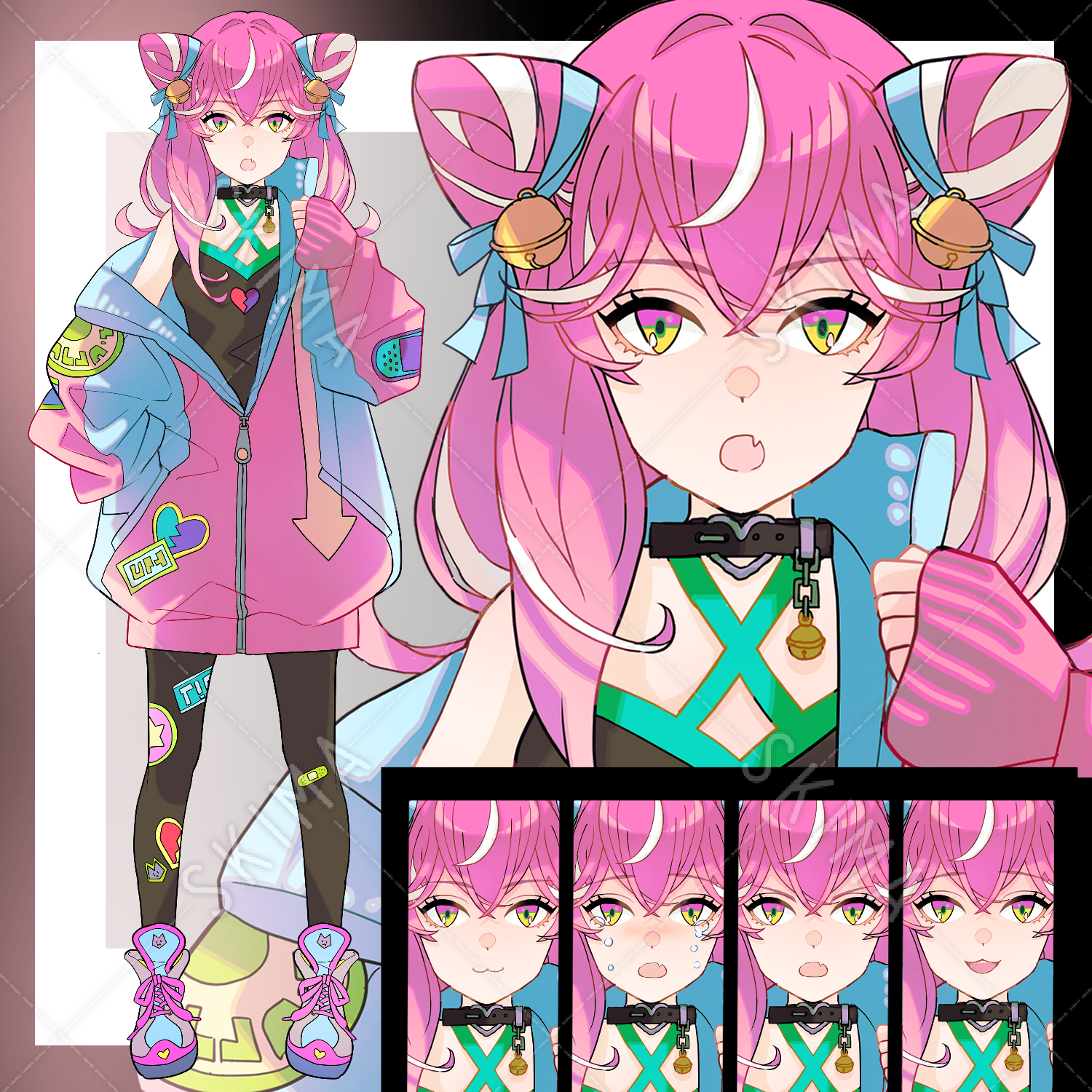 表情5種 ネコ系vtuberっぽいカラフル少女 スキマ スキルのオーダーメイドマーケット Skima