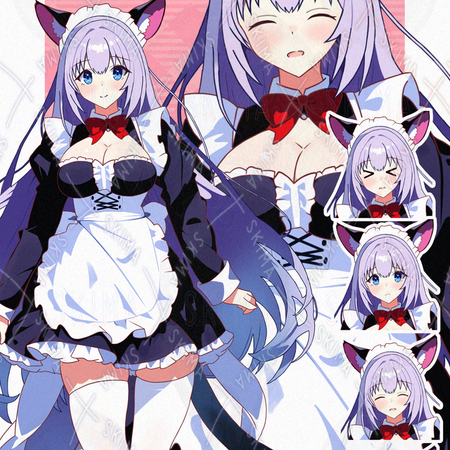 猫耳メイド少女｜表情差分5種｜TRPG・VTuber・配信・商用利用OKの商品画像