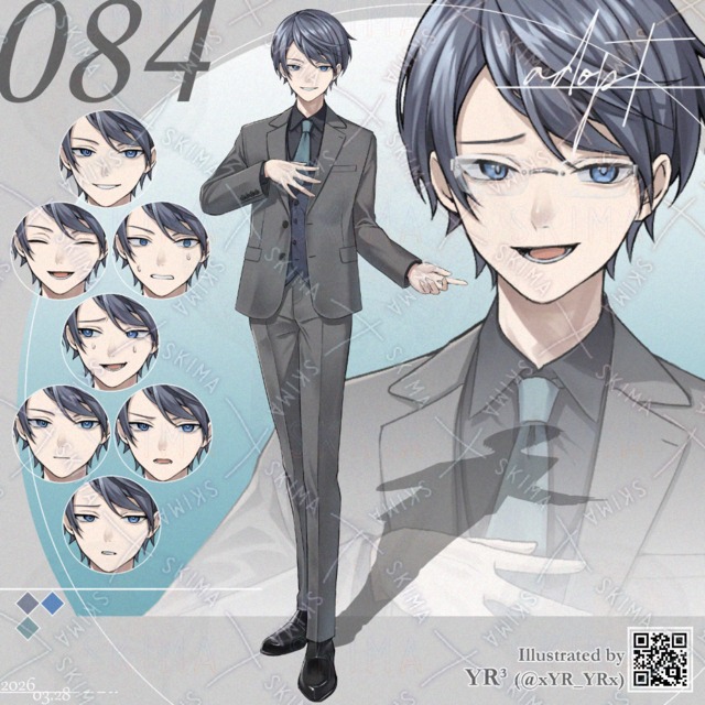 【adopt084】表情8種+眼鏡の商品画像