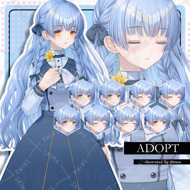 【表情10種】ファンタジー風+寒色の少女の商品画像