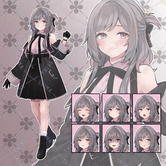 ピンク&times;グレーの衣装