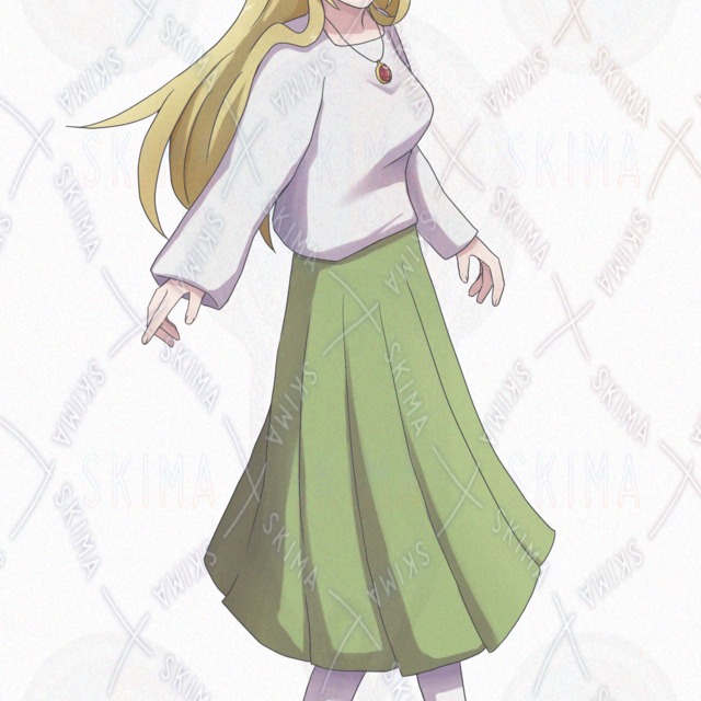 【表情10種】金髪ロングの私服女性【立ち絵】の商品画像6枚目