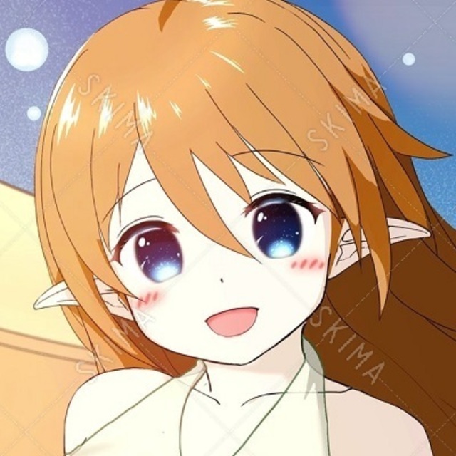 ＳＮＳアイコン　茶髪エルフ