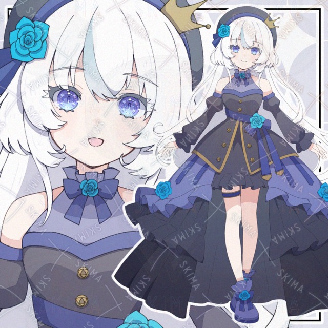 【表情9種】青薔薇ドレスの人【adopt】の商品画像