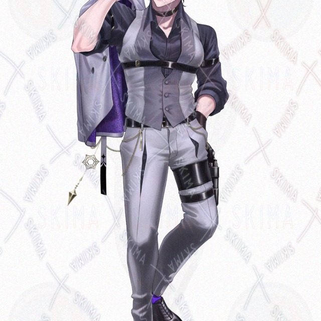 マフィアっぽいスーツの男性【表情差分5種+特殊差分あり】の商品画像2枚目