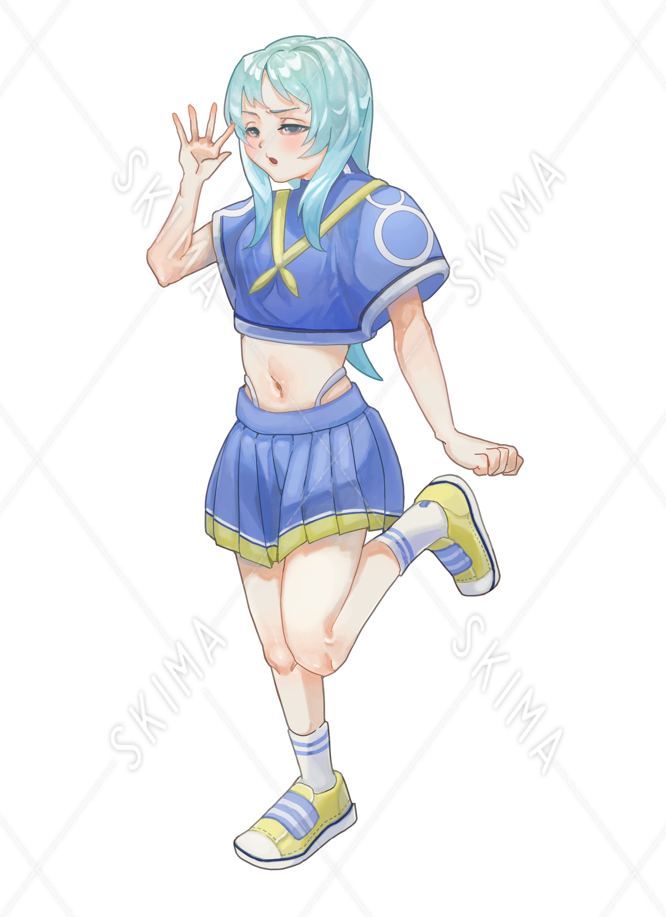 へそ出しのロングヘア 表情7種 スキマ スキルのオーダーメイドマーケット Skima