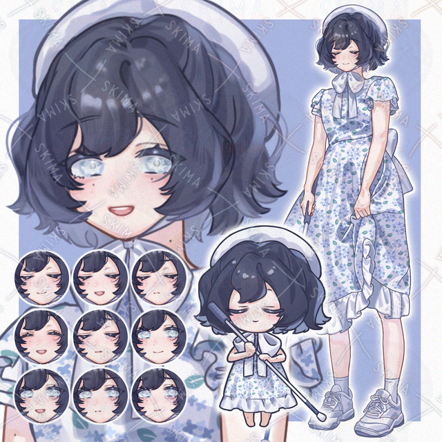 盲目の少女【表情差分9種＋SDキャラ】の商品画像