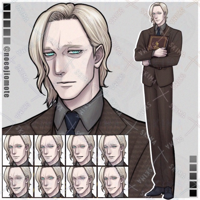 Image of Long-Hair Middle-Aged Man – 8 Expressions