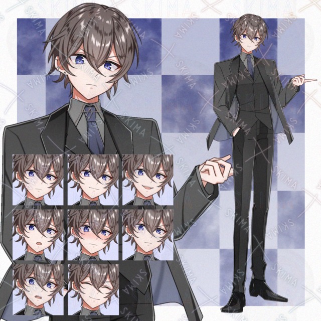 Image of 8 Expression Variations – Male Character Standing Illustration