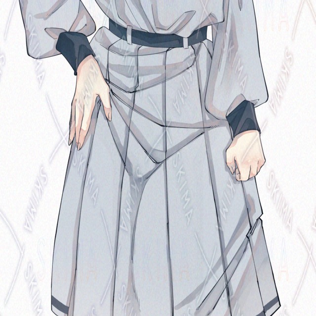 困り眉の制服女子立ち絵の商品画像2枚目