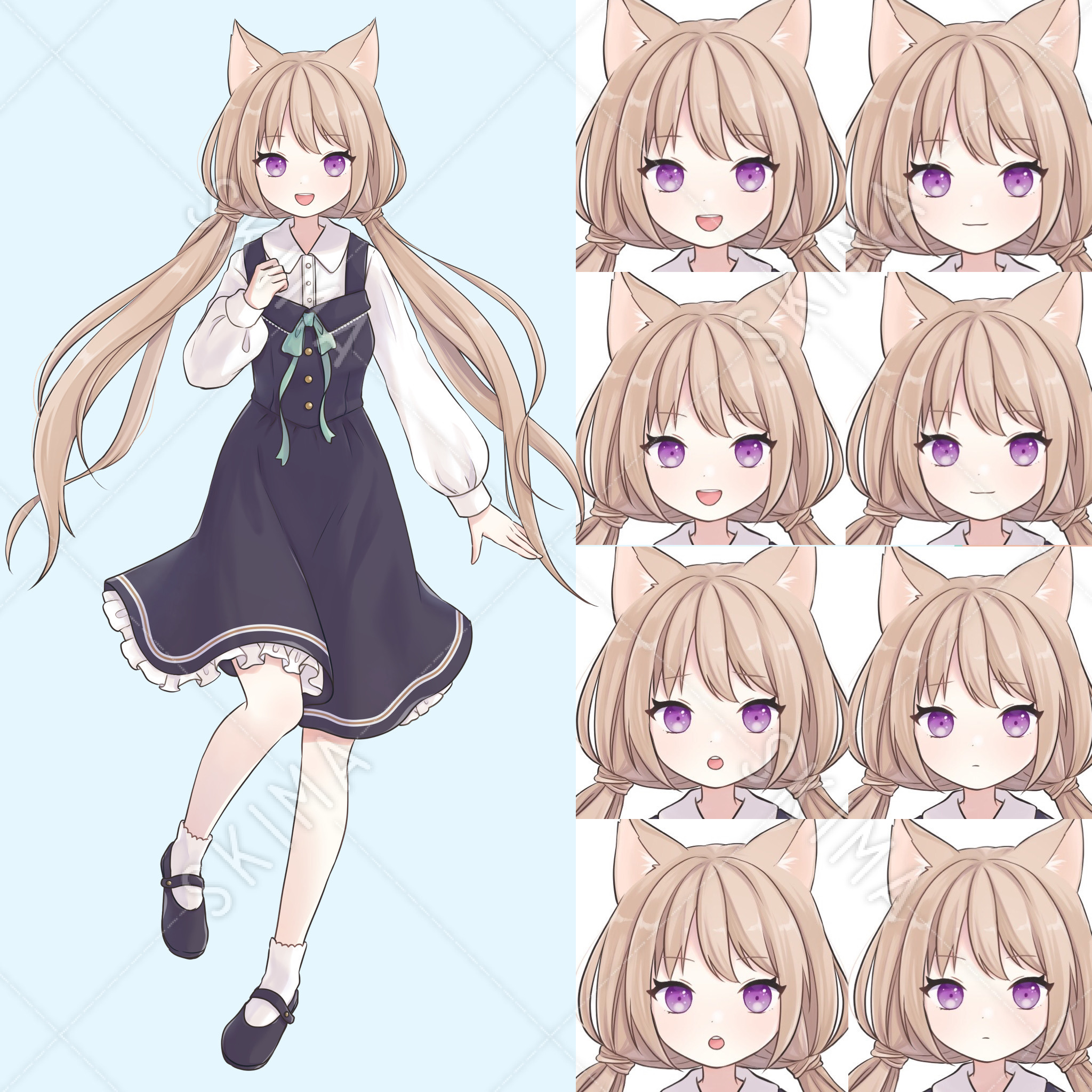 けも耳おさげちゃん立ち絵 スキマ スキルのオーダーメイドマーケット Skima