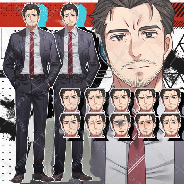 10 Expressions: Man in a Sophisticated Suit (Includes Smoking Variation) 的商品圖片