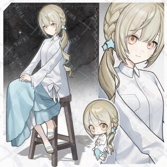 【椅子・人魚差分】清楚な女の子(表情7種/ミニキャラつき)の商品画像