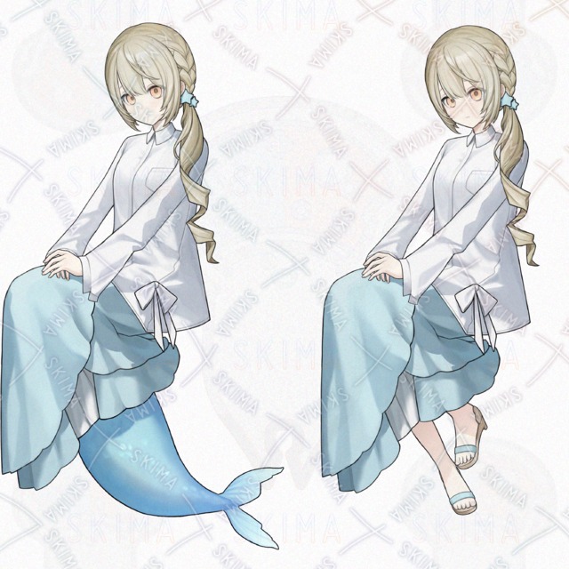 【椅子・人魚差分】清楚な女の子(表情7種/ミニキャラつき)の商品画像8枚目