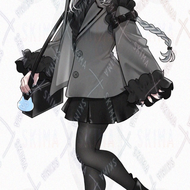 Image 9 of Standing Illustration & Mini-Character: Silver-Haired Female [9 Expressions]