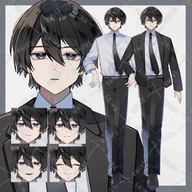 【表情5種】スーツの男性【シャツ差分有】の商品画像