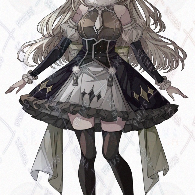 Backlit & 6 Expression Variations: Girl in Fluffy Gothic Fashion – Transparent PNG 的商品圖片第 3 張